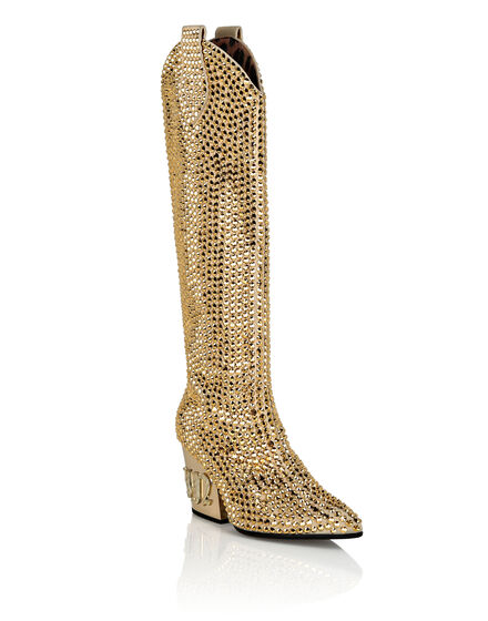 CowBoy Mid-Heel Boots Gothic Plein with Crystals | Philipp Plein
