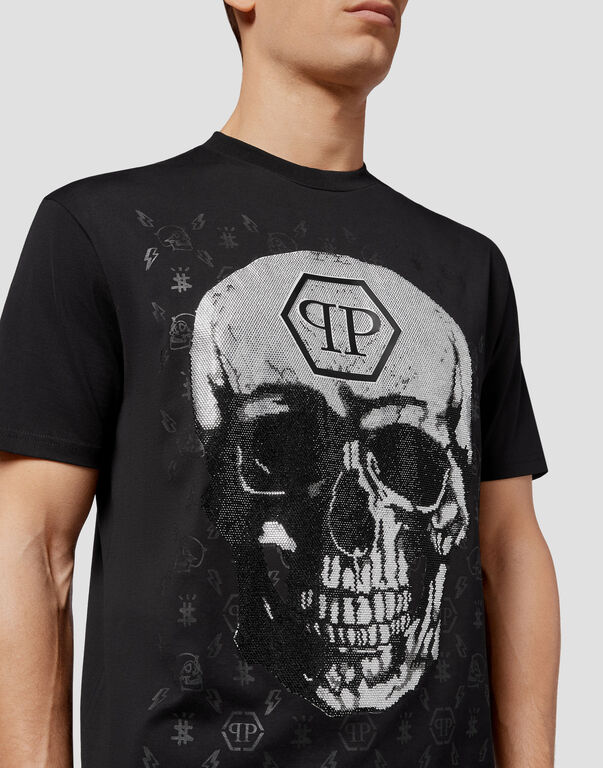 T-shirt Round Neck SS Skull and Plein with Crystals | Philipp Plein